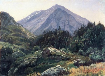  Suiza Pintura - Paisaje de montaña Paisaje de Suiza Luminismo William Stanley Haseltine